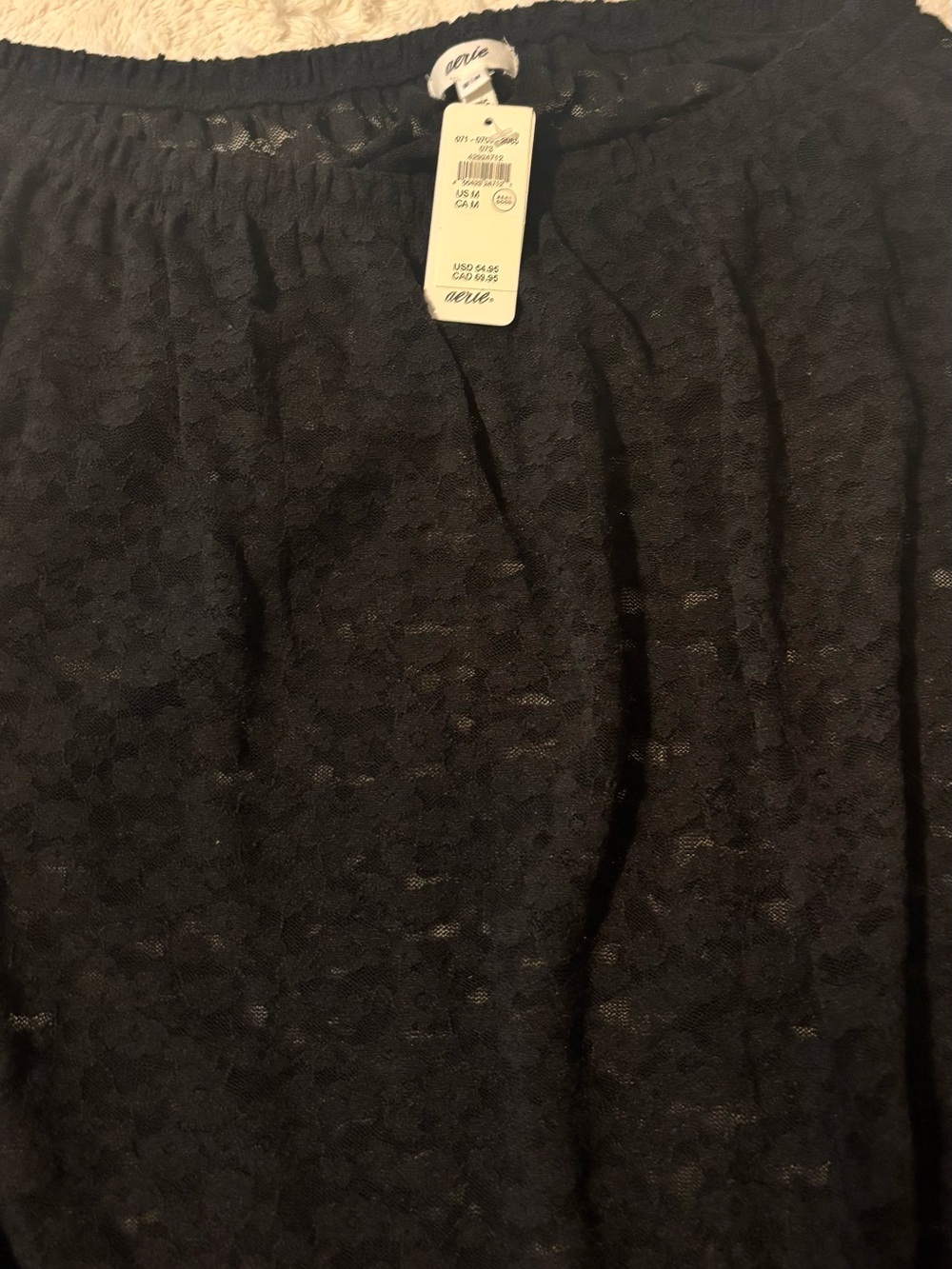 aerie Black Lace A-Line maxi Skirt